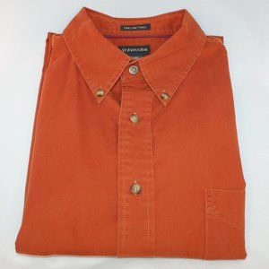 St. Johns Bay Fine Line Twill Short Sleeve Shirt XL Rustic Orange